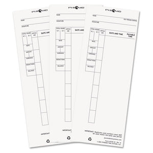 Time Card For Model 4000 Payroll Recorder, 3-1-2 X 8-1-2, 100-pack