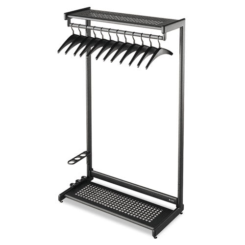 ESQRT20224 - Single-Sided Rack W-two Shelves, 12 Hangers, Steel, 48" Wide, Black