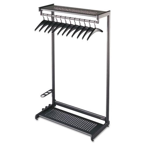 ESQRT20225 - Single-Sided Rack W-two Shelves, 12 Hangers, Steel, 36" Wide, Black