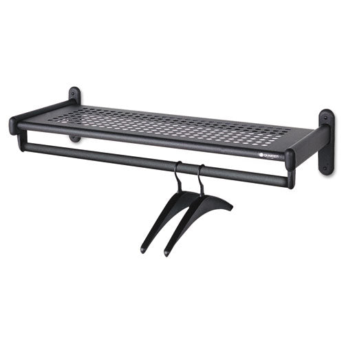 ESQRT20403 - Metal Wall Shelf Rack, Powder Coated Textured Steel, 36w X 14-1-2d X 6h, Black