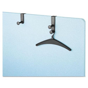 ESQRT20701 - One-Post Over-The-Panel Hook With Garment Hanger, 1 1-2" - 3" Panels, Black