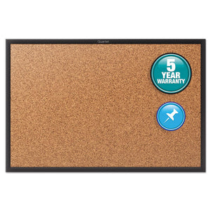 ESQRT2301B - Classic Series Cork Bulletin Board, 24x18, Black Aluminum Frame