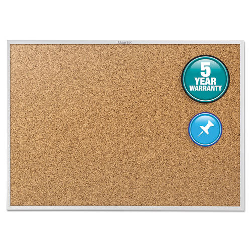 ESQRT2301 - Classic Series Cork Bulletin Board, 24 X 18, Silver Aluminum Frame