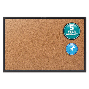 ESQRT2303B - Classic Series Cork Bulletin Board, 36x24, Black Aluminum Frame