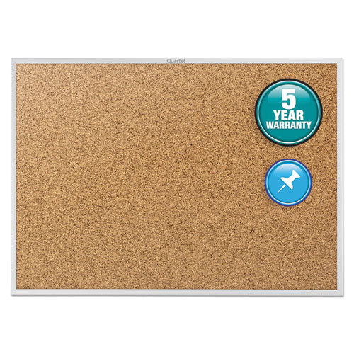 ESQRT2304 - Classic Series Cork Bulletin Board, 48 X 36, Silver Aluminum Frame