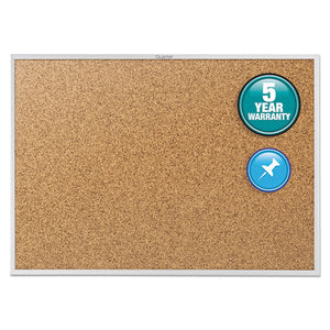 ESQRT2305 - Classic Series Cork Bulletin Board, 60 X 36, Silver Aluminum Frame