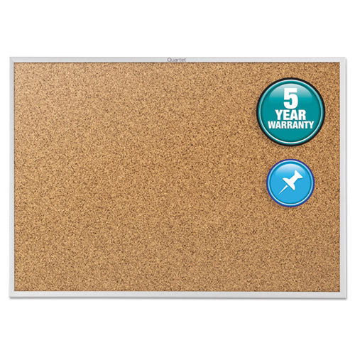 ESQRT2307 - Classic Series Cork Bulletin Board, 72 X 48, Silver Aluminum Frame
