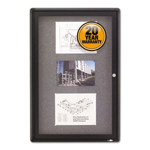 ESQRT2363L - Enclosed Fabric-Cork Board, 24 X 36, Gray Surface, Graphite Aluminum Frame