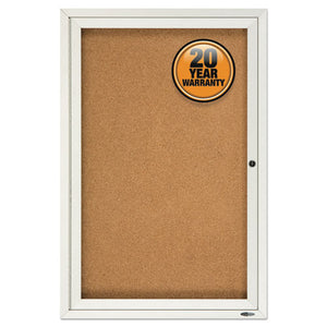 ESQRT2363 - Enclosed Bulletin Board, Natural Cork-fiberboard, 24 X 36, Silver Aluminum Frame