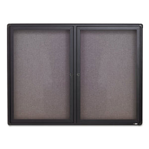 ESQRT2364L - Enclosed Fabric-Cork Board, 48 X 36, Gray Surface, Graphite Aluminum Frame