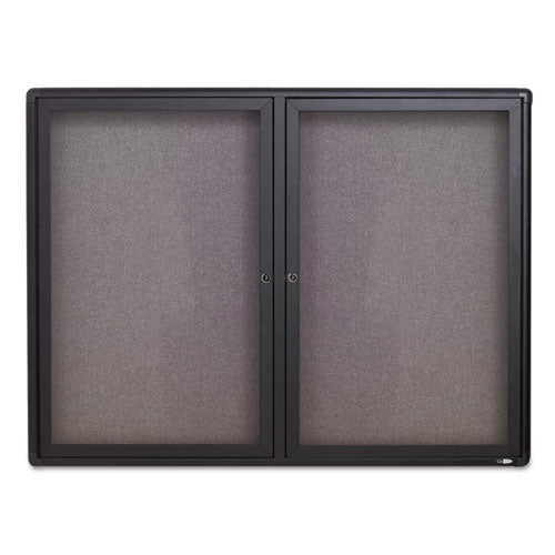 ESQRT2364L - Enclosed Fabric-Cork Board, 48 X 36, Gray Surface, Graphite Aluminum Frame