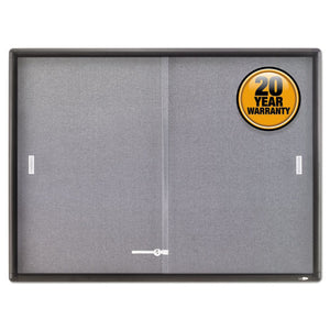 ESQRT2364S - Enclosed Bulletin Board, Fabric-cork-glass, 48 X 36, Gray, Aluminum Frame