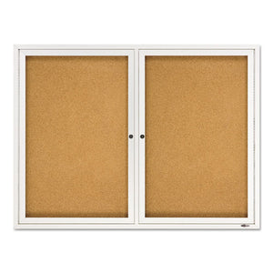 ESQRT2364 - Enclosed Bulletin Board, Natural Cork-fiberboard, 48 X 36, Silver Aluminum Frame