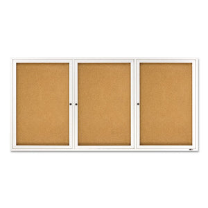 ESQRT2366 - Enclosed Bulletin Board, Natural Cork-fiberboard, 72 X 36, Silver Aluminum Frame