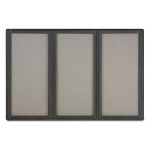 ESQRT2367L - Enclosed Fabric-Cork Board, 72 X 48, Gray Surface, Graphite Aluminum Frame