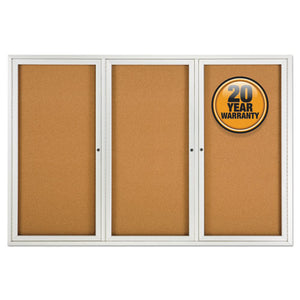 ESQRT2367 - Enclosed Bulletin Board, Natural Cork-fiberboard, 72 X 48, Silver Aluminum Frame