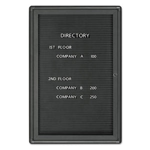 ESQRT2963LM - Enclosed Magnetic Directory, 24 X 36, Black Surface, Graphite Aluminum Frame