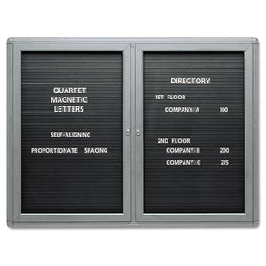 ESQRT2964LM - Enclosed Magnetic Directory, 48 X 36, Black Surface, Graphite Aluminum Frame
