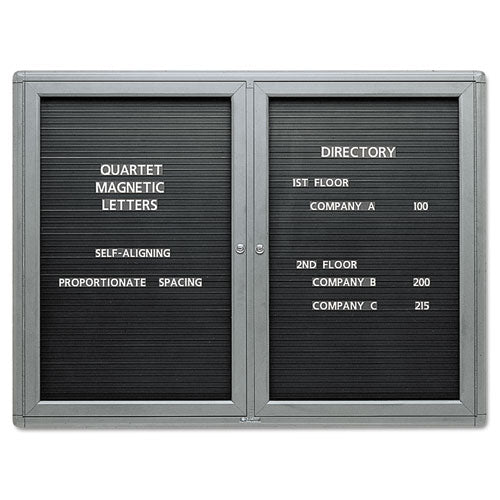 ESQRT2964LM - Enclosed Magnetic Directory, 48 X 36, Black Surface, Graphite Aluminum Frame