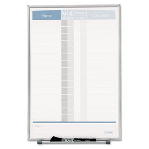 ESQRT33703 - Vertical Matrix Employee Tracking Board, 11 X 16, Aluminum Frame