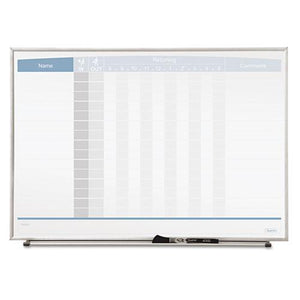 ESQRT33704 - Horizontal Matrix Employee Tracking Board, 23 X 16, Aluminum Frame
