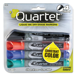 ESQRT5001M - Enduraglide Dry Erase Marker, Chisel Tip, Assorted Colors, 4-set