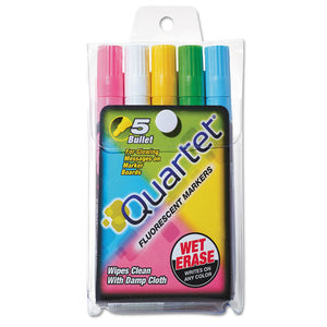 ESQRT5090 - Glo-Write Fluorescent Marker Five-Color Set, Assorted, 5-set