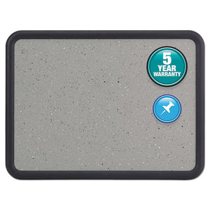 ESQRT699370 - Contour Granite Gray Tack Board, 36 X 24, Black Frame