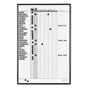 ESQRT783G - Magnetic Employee In-out Board, Porcelain, 24 X 36, Gray-black Aluminum Frame