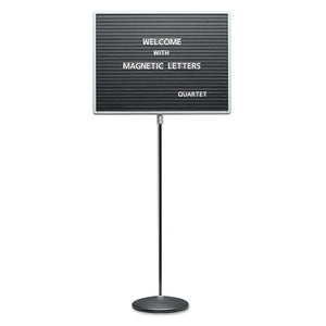 ESQRT7921M - Adjustable Single-Pedestal Magnetic Letter Board, 24 X 18, Black, Gray Frame