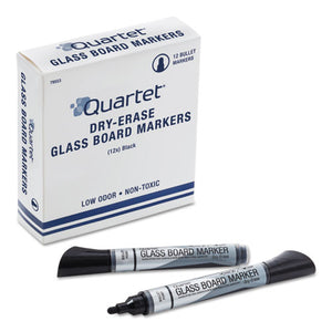 ESQRT79553 - Premium Glass Board Dry Erase Marker, Bullet Tip, Black, Dozen