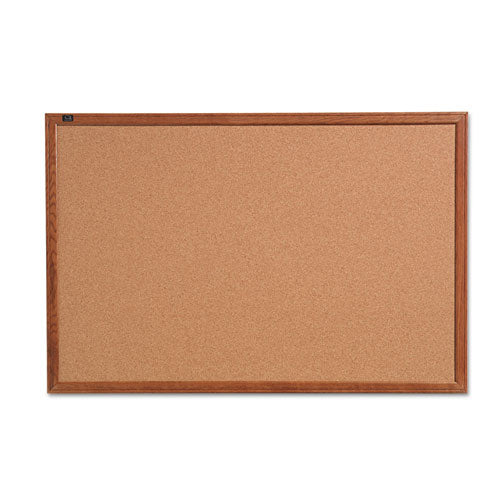 ESQRT85223 - Cork Bulletin Board, 36 X 24, Oak Finish Frame