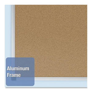 Basics Cork Bulletin Board, 96 X 48, Silver Aluminum Frame