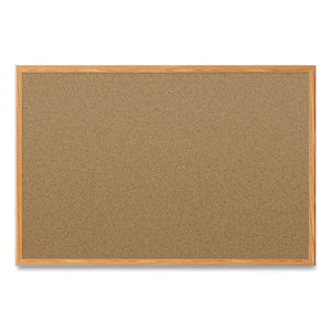 Basics Cork Bulletin Board, 24 X 18, Oak Finish Frame