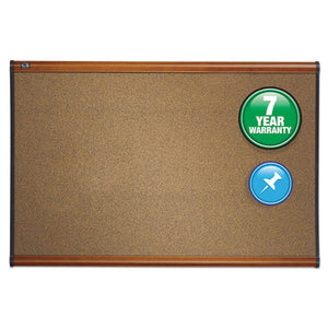 ESQRTB243LC - Prestige Bulletin Board, Brown Graphite-Blend Surface, 36 X 24, Cherry Frame