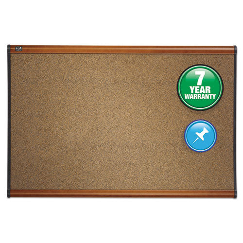 ESQRTB247LC - Prestige Bulletin Board, Brown Graphite-Blend Surface, 72 X 48, Cherry Frame