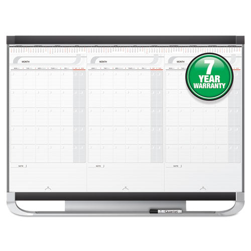 ESQRTCMP32P2 - PRESTIGE 2 TOTAL ERASE 3-MONTH CALENDAR BOARD, 36 X 24, WHITE, GRAPHITE FRAME