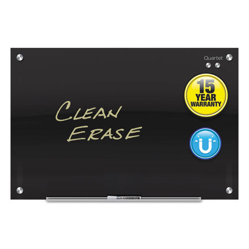 ESQRTG3624B - Infinity Magnetic Glass Marker Board, 36 X 24, Black