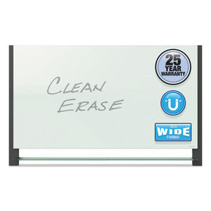 ESQRTG7442BA - Evoque Magnetic Glass Marker Board With Black Aluminum Frame, 74 X 42, White