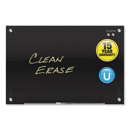 Infinity Black Glass Magnetic Marker Board, 96 X 48