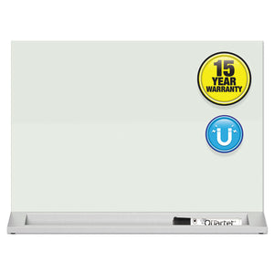 ESQRTGDP1723W - Desktop Magnetic Glass Dry-Erase Panel, 23" X 17", White