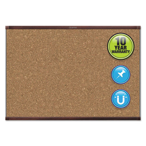 ESQRTMC244MP2 - Prestige 2 Magnetic Cork Bulletin Board, 48 X 36, Mahogany Frame