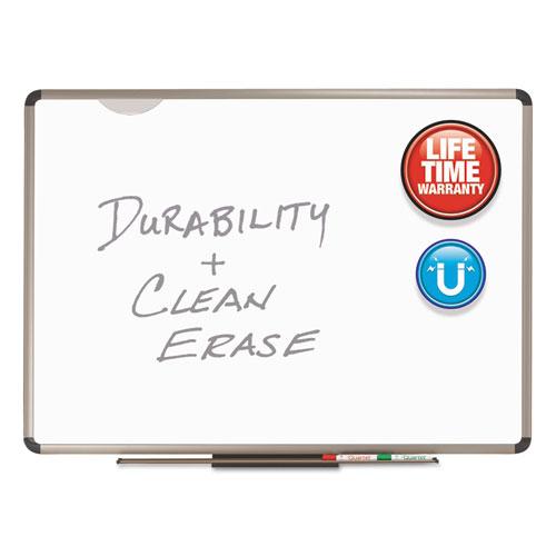 ESQRTP563T - Euro Frame Premium Porcelain Whiteboard, 36 X 24, Euro Titanium Aluminum Frame