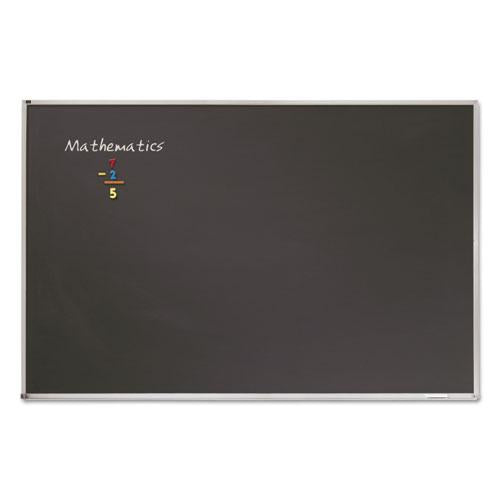 ESQRTPCA304B - Porcelain Black Chalkboard W-aluminum Frame, 48 X 36, Silver