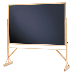 ESQRTWTR406810 - Reversible Chalkboard, 72 X 48, Black Surface, Oak Frame