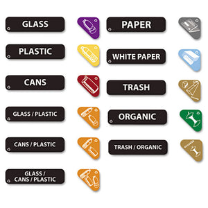 Recycle Label Kit For Brute-slim Jim-untouchables Containers, Version D, 10 Assorted Messages, 5.59 X 9.55, White-clear