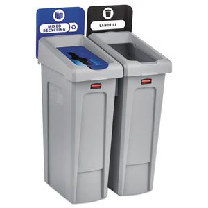 ESRCP2007914 - SLIM JIM RECYCLING STATION KIT, 46 GAL, 2-STREAM LANDFILL-MIXED RECYCLING