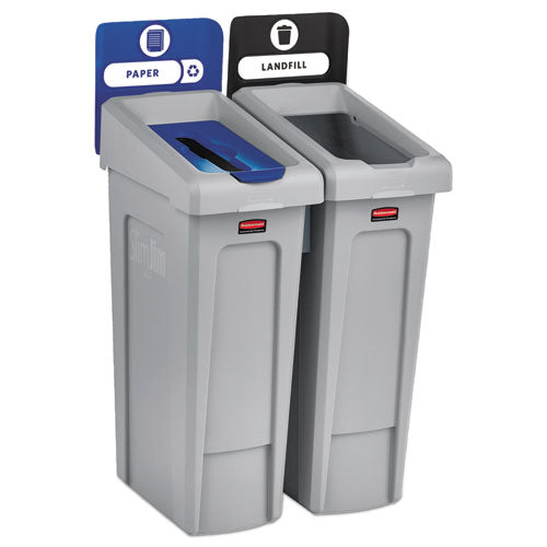 ESRCP2007915 - SLIM JIM RECYCLING STATION KIT, 46 GAL, 2-STREAM LANDFILL-PAPER