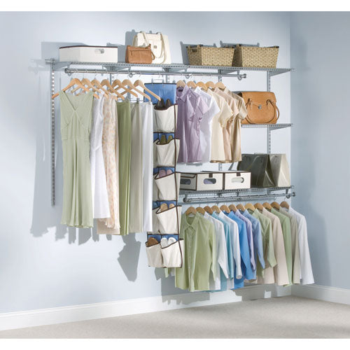 Configurations Custom Closet Starter Kit, 5 Shelves, 48" To 96"w X 16"d X 47.5"h, Titanium