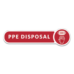 Medical Decal, Ppe Disposal, 10 X 2.5, Red